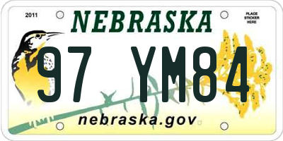 NE license plate 97YM84
