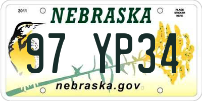 NE license plate 97YP34
