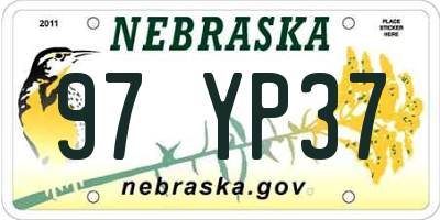 NE license plate 97YP37