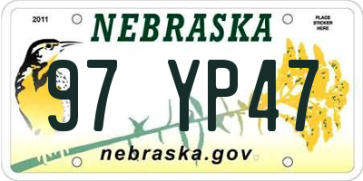 NE license plate 97YP47