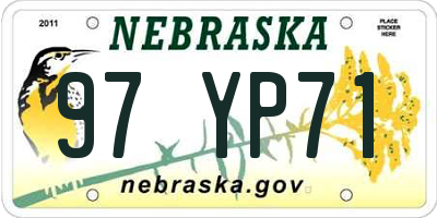 NE license plate 97YP71