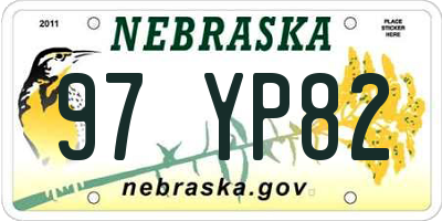 NE license plate 97YP82
