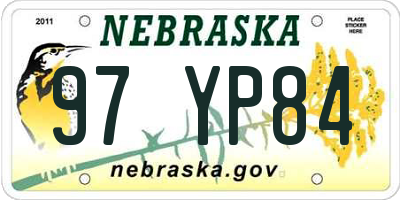 NE license plate 97YP84