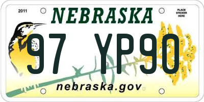 NE license plate 97YP90