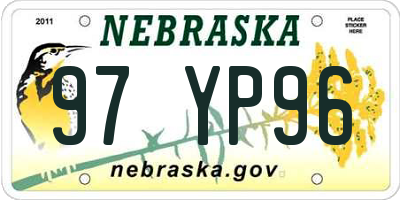NE license plate 97YP96