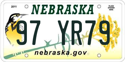 NE license plate 97YR79