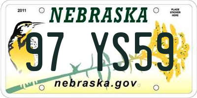 NE license plate 97YS59