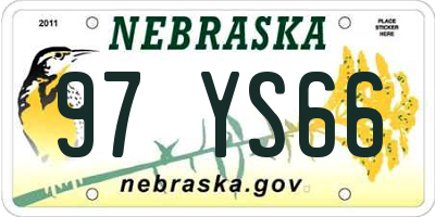 NE license plate 97YS66