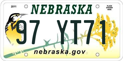 NE license plate 97YT71