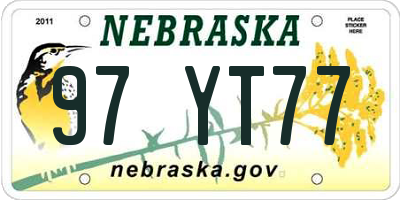 NE license plate 97YT77