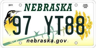 NE license plate 97YT88