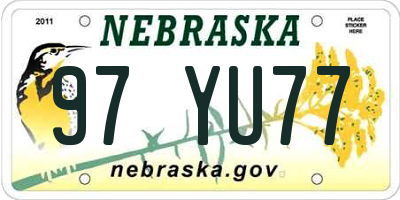 NE license plate 97YU77