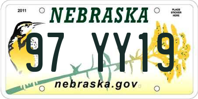 NE license plate 97YY19