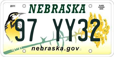 NE license plate 97YY32