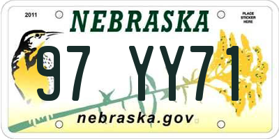 NE license plate 97YY71