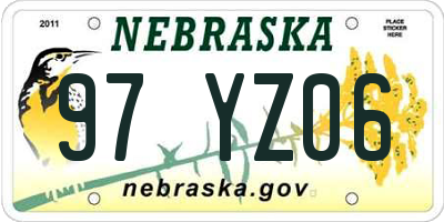 NE license plate 97YZ06