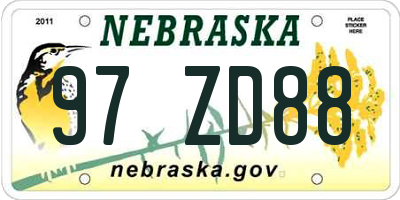 NE license plate 97ZD88