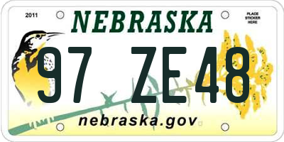 NE license plate 97ZE48