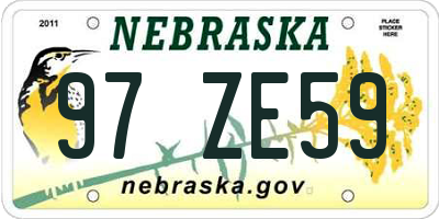 NE license plate 97ZE59