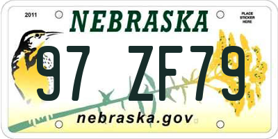 NE license plate 97ZF79