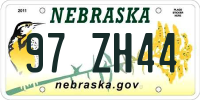 NE license plate 97ZH44