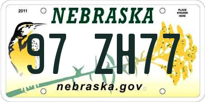 NE license plate 97ZH77
