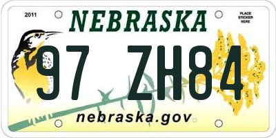 NE license plate 97ZH84