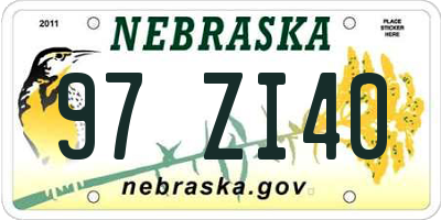 NE license plate 97ZI40