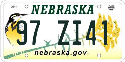 NE license plate 97ZI41