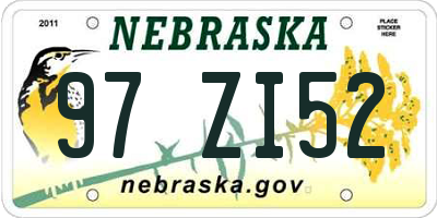 NE license plate 97ZI52