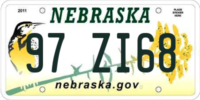 NE license plate 97ZI68