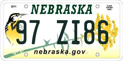 NE license plate 97ZI86