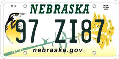 NE license plate 97ZI87