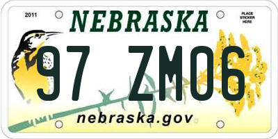 NE license plate 97ZM06