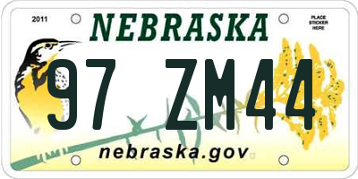 NE license plate 97ZM44