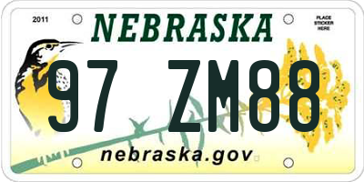 NE license plate 97ZM88