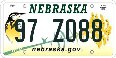 NE license plate 97ZO88