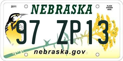 NE license plate 97ZP13