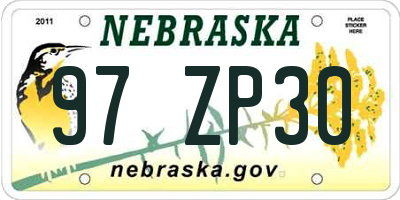 NE license plate 97ZP30