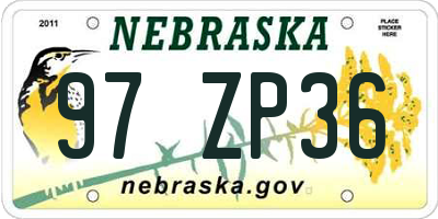 NE license plate 97ZP36