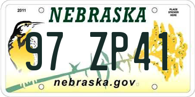 NE license plate 97ZP41