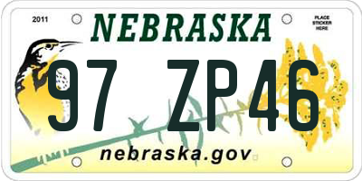 NE license plate 97ZP46