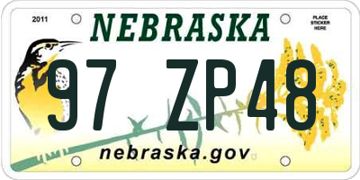 NE license plate 97ZP48