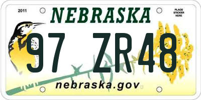 NE license plate 97ZR48