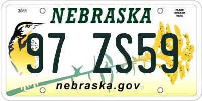 NE license plate 97ZS59