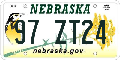 NE license plate 97ZT24