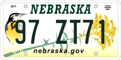 NE license plate 97ZT71