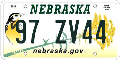 NE license plate 97ZV44