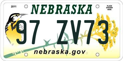 NE license plate 97ZV73