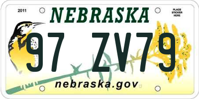 NE license plate 97ZV79